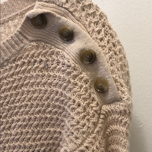 LOFT Striped Sweater with Button accent - Picture 2 of 5